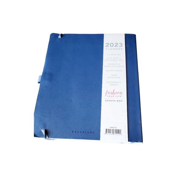 Graphic Faux Leather Blue 2023 Planner 18 Month New - Picture 2 of 9